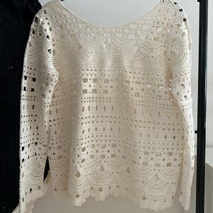 NWOT Sézane Crochet Cotton Sweater